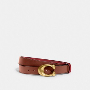 Coach Sculpted C Buckle Cut To Size Reversible Belt, 32 Mm Rosse | COH866313