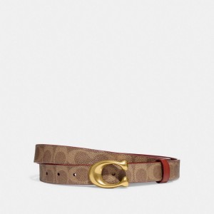 Coach Sculpted C Buckle Cut To Size Reversible Belt, 25 Mm Marroni Rosse | COH866321
