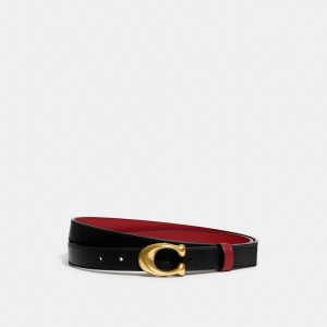 Coach Sculpted C Buckle Cut To Size Reversible Belt, 25 Mm Nere Rosse | COH866322