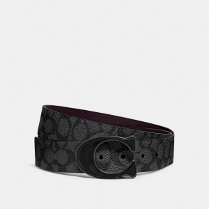 Coach Signature Buckle Cut To Size Reversible Belt, 38 Mm Grigie Bordeaux | COH866992