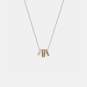 Coach Signature Enamel Necklace Oro Nere | COH866179
