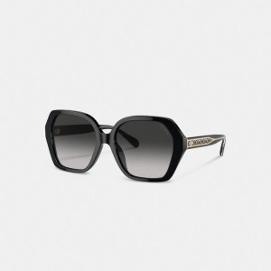 Coach Signature Ombré Geometric Square Sunglasses Grigie | COH866348