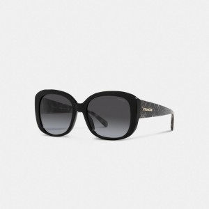 Coach Signature Oversized Square Sunglasses Nere Nere | COH866350