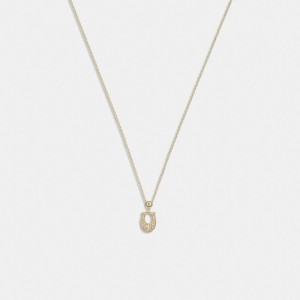 Coach Signature Pavé Necklace Oro | COH866176