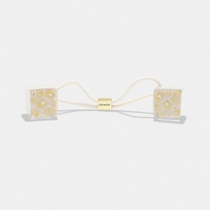 Coach Signature Resin Dice Hair Ties Oro | COH866147