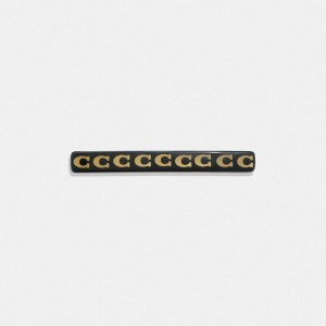 Coach Signature Resin Thin Hair Barrette Oro Nere | COH866097