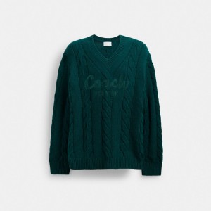 Coach Signature Sweater In Recycled Wool Verdi | COH866890