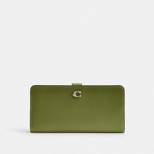Coach Skinny Wallet Argento Verdi Chiaro | COH865485