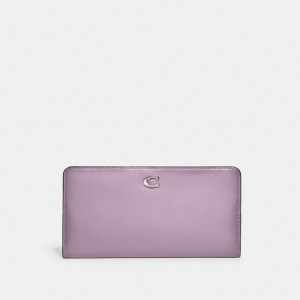 Coach Skinny Wallet Argento Viola | COH865490
