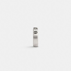 Coach Sterling Silver Stamped Signature Huggie Earring Argento | COH867017
