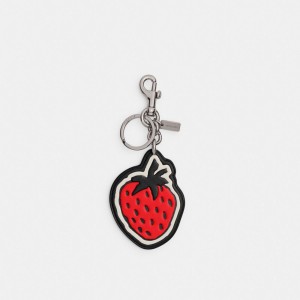 Coach Strawberry Bag Charm Argento Nere | COH866477