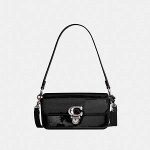 Coach Studio Baguette Bag With Sequins Argento Nere | COH864925