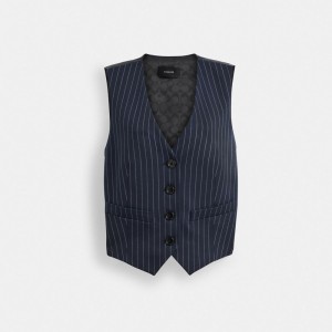Coach Suit Vest Blu Marino Bianche | COH865980