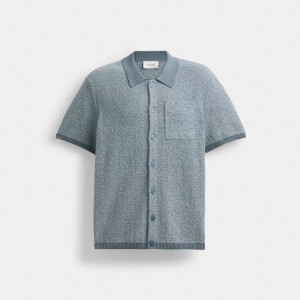 Coach Sweater Polo Blu | COH866902