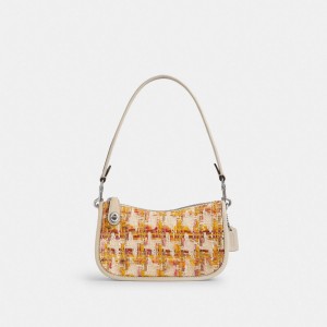 Coach Swinger Bag 20 In Tweed Argento Colorate | COH864982