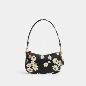 Coach Swinger Bag 20 With Floral Print Nere Colorate | COH864835