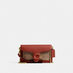Coach Tabby Crossbody Wristlet In Signature Canvas Marroni Rosse | COH865639