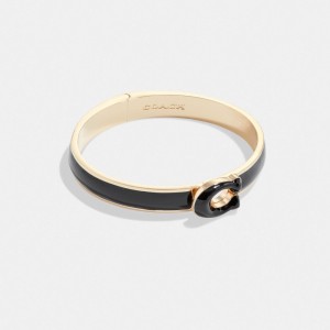 Coach Tabby Enamel Hinged Bangle Oro Nere | COH866110