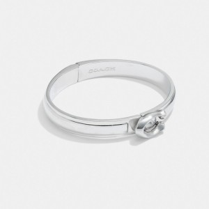 Coach Tabby Hinged Bangle Argento | COH866081