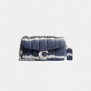Coach Tabby Shoulder Bag 20 With Quilting And Tie Dye Argento Blu Marino Colorate | COH864902