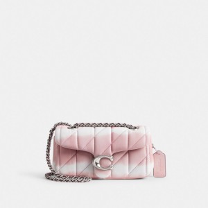 Coach Tabby Shoulder Bag 20 With Quilting And Tie Dye Argento Rosa Colorate | COH865001