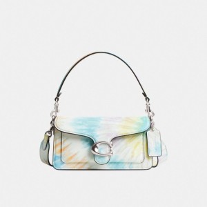 Coach Tabby Shoulder Bag 20 With Rainbow Tie Dye Print Argento Colorate | COH864917