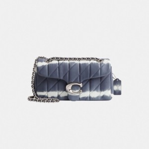 Coach Tabby Shoulder Bag 26 With Quilting And Tie Dye Argento Blu Marino | COH864901