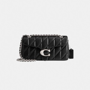 Coach Tabby Shoulder Bag 26 With Quilting Argento Nere | COH865000
