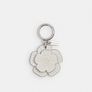 Coach Tea Rose Bag Charm Argento | COH866476