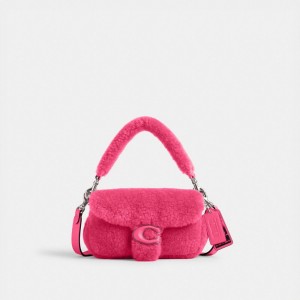 Coach The Lil Nas X Drop Tabby Shoulder Bag 18 In Shearling Argento Fucsia Chiaro | COH864886