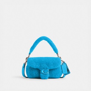 Coach The Lil Nas X Drop Tabby Shoulder Bag 18 In Shearling Argento Blu | COH864804