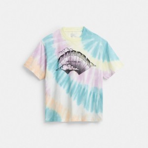 Coach Tie Dye Crewneck T Shirt In Organic Cotton Colorate | COH866012
