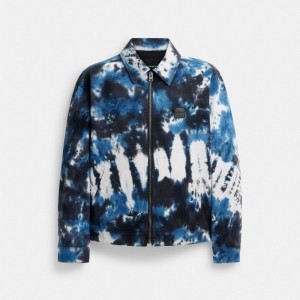 Coach Tie Dye Lightweight Jacket In Regenerative Cotton Blu Marino | COH866879