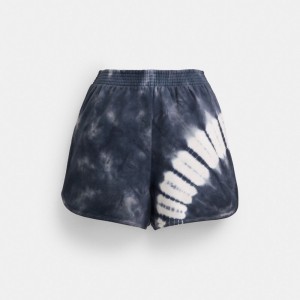 Coach Tie Dye Retro Shorts In Organic Cotton Blu Marino Colorate | COH866043
