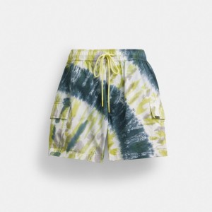 Coach Tie Dye Shorts In Organic Cotton Gialle | COH866955