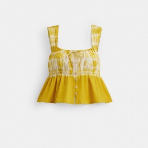Coach Tie Dye Tank Top In Organic Cotton Gialle Colorate | COH866013