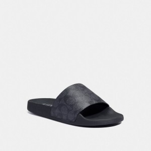 Coach Udele Sport Slide In Signature Canvas Grigie Nere | COH865890