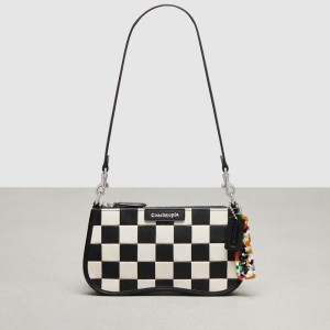 Coach Wavy Baguette Bag In Checkerboard Upcrafted Leather Nere | COH864884