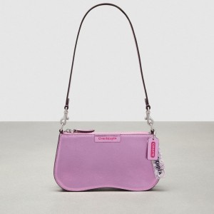 Coach Wavy Baguette Bag In Metallic Coachtopia Leather Rosa Metal | COH864813