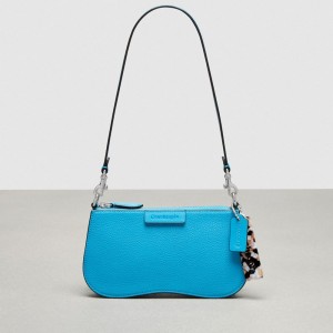 Coach Wavy Baguette Bag In Pebbled Coachtopia Leather Blu | COH864772
