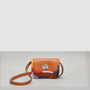 Coach Wavy Wallet With Colorful Binding In Upcrafted Leather Marroni | COH865591