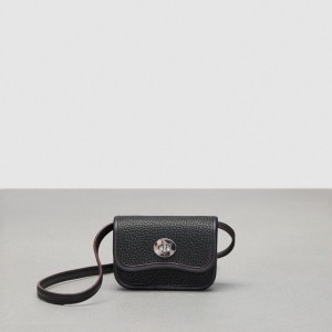 Coach Wavy Wallet With Crossbody Strap Nere | COH865592