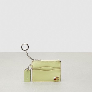 Coach Wavy Zip Card Case With Key Ring In Smooth Coachtopia Leather Verdi Chiaro | COH865562