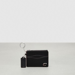 Coach Wavy Zip Card Case With Key Ring In Smooth Coachtopia Leather Nere | COH865706