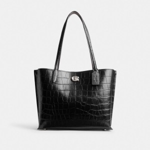 Coach Willow Tote Bag Argento Nere | COH865060