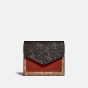 Coach Wyn Small Wallet With Horse And Carriage Print Marroni Rosse | COH865605