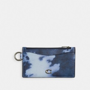 Coach Zip Card Case With Tie Dye Print Blu Marino Colorate | COH866778